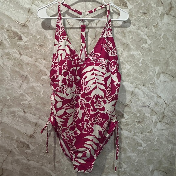 Kona Sol Other - Kona‎ Sol Floral One Piece Swimsuit with Adjustable Side Ties